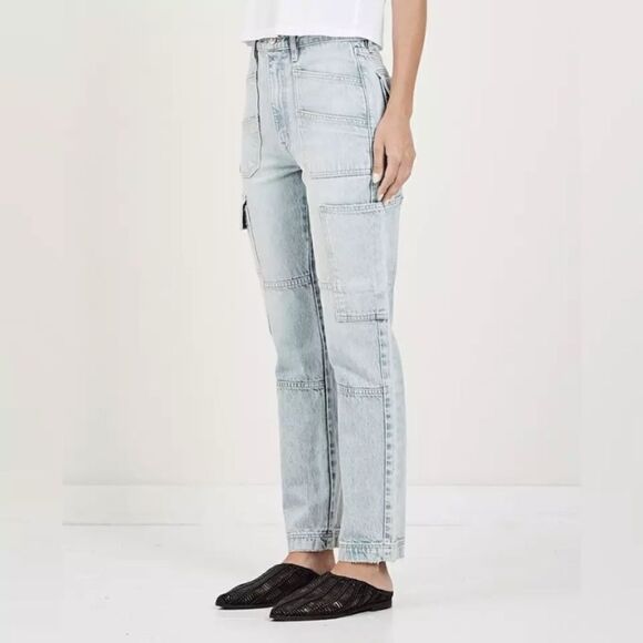 Slvrlake Savior West Coast Blue Jeans High Rise Cargo Size 24 - Picture 6 of 13